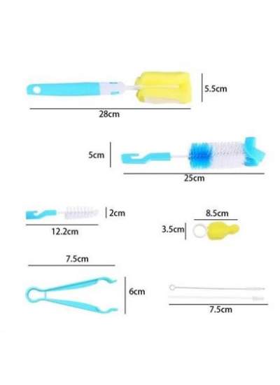 BUFFER® 7 Parça Biberon Uzun Kavanoz Termos Suluk Sürahi Yağ Şişe İçi Temizleme Fırçası Aparatı Seti