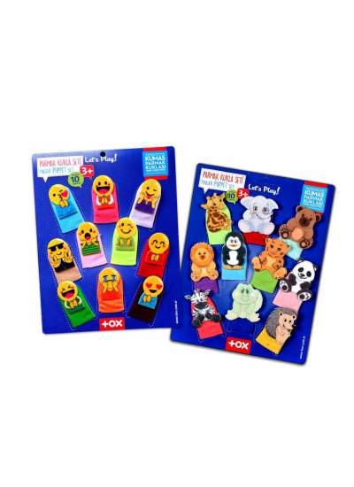 CLZ247 2 Set - 20 Parça  Emojiler ve Vahşi Hayvanlar Parmak Kukla