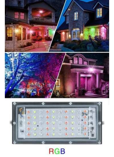 BUFFER® Kumandalı Led Işık Dış Cephe Aydınlatması Çok Renkli RGB Led Panel Işık PartiLed Aydınlatma