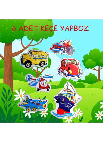 CLZ247  Ulaşım Araçları 2+ Keçe Yapboz - Puzzle