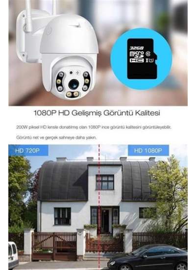 BUFFER® 20 MP HD Lens İç Dış Mekan Suya Danıklı IP Wifi Network Güvenlik Kamerası Wifi Kamera