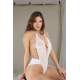 CLZ946 Beyaz Dantelli Fantezi Bodysuit