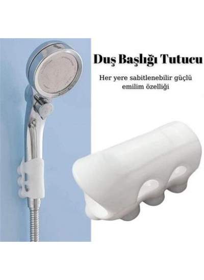 BUFFER® Banyo Duş Başlığı Tutucu Silikon Güçlü Vantuz Vakum Aparatı