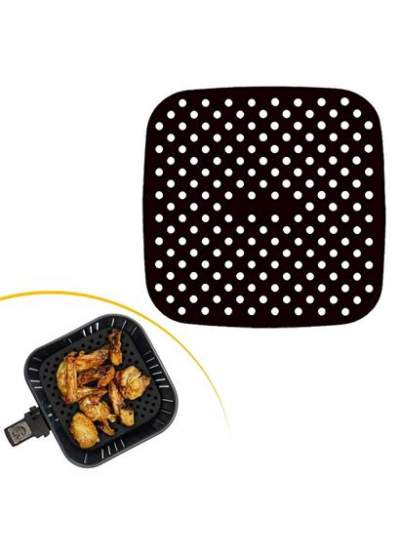 BUFFER® Renkli Isıya Dayanıklı Yıkanılabilir Silikon Fırın Ve Airfryer Kare Pişirme Matı 21,5 Cm