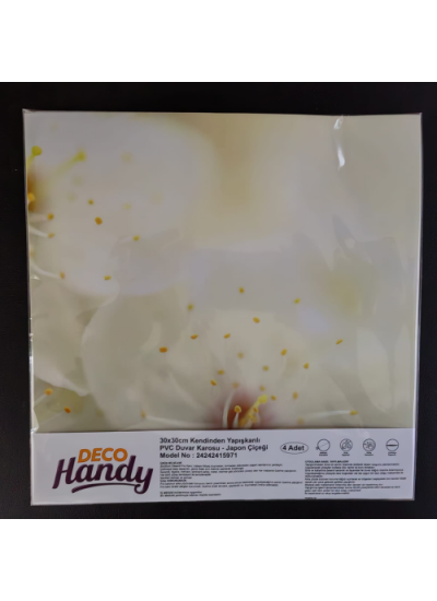 CLZ192 Decohandy 30x30 Cm Pvc Duvar Karosu 4lü Paket - Japon Çiçeği