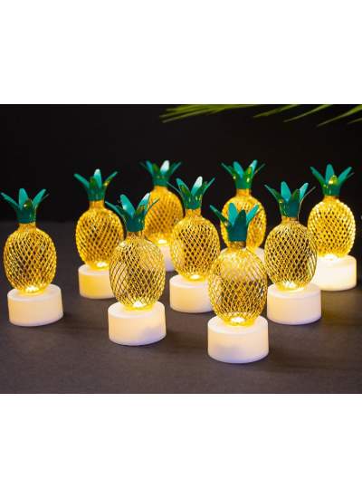 CLZ846 Hediyelik Led Ananas Metal 3 Adet