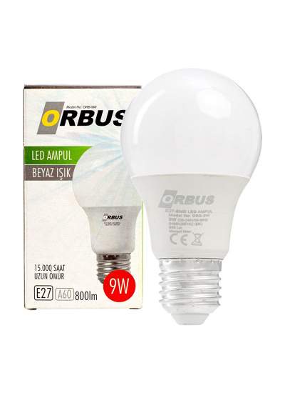 CLZ192 ORBUS ORB-9W E27 9 WATT 800 LÜMEN BEYAZ LED AMPÜL (4172)