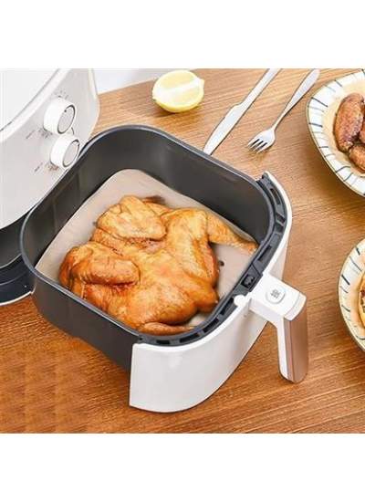 50 Adet Air Fryer Pişirme Kağıdı Tek Kullanımlık Hava Fritöz Yapışmaz Yağlı Kağıt Delikli Model