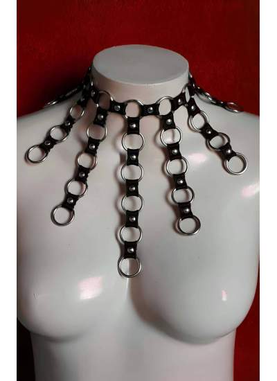 CLZ41 Işık Dalgası ChokerLastik Işık Yansıma Choker - Ürün Rengi:Siyah