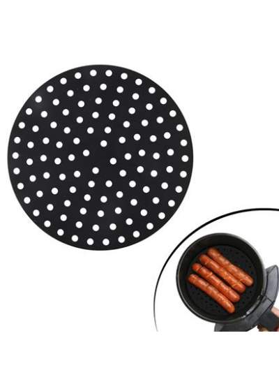 BUFFER® Renkli Isıya Dayanıklı Yıkanılabilir Silikon Fırın Ve Airfryer Yuvarlak Pişirme Matı 23 Cm