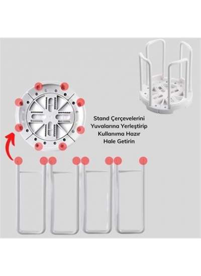 BUFFER® Tabak Bardak Kase Standı Bulaşık Kurutma Tutucu Mutfak Düzenleyici Organizatör