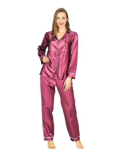 CLZ946 Mor Saten Pijama Takımı