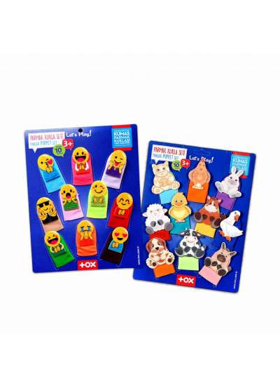 CLZ247 2 Set - 20 Parça  Emojiler ve Evcil Hayvanlar Parmak Kukla