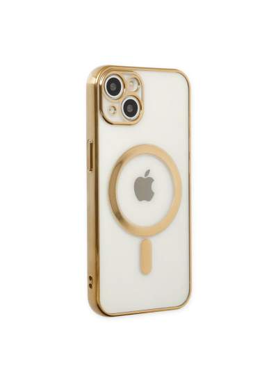 CLZ942 İphone 14 Plus Kılıf Magneticsafe Lazer Silikon - Ürün Rengi : Gold