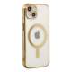 CLZ942 İphone 14 Plus Kılıf Magneticsafe Lazer Silikon - Ürün Rengi : Gold