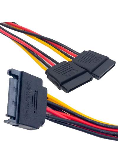 CLZ192 SATA POWER 15 PİN ERKEK TO 2 X SATA POWER 15 PİN DİŞİ ÇOKLAYICI KABLO (4172)