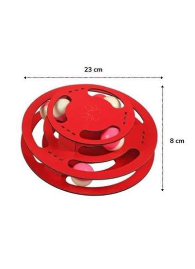 BUFFER® 3 Katlı Komik Oyuncak Kediler İçin Sert Ahşap Aktivite Oyuncağı