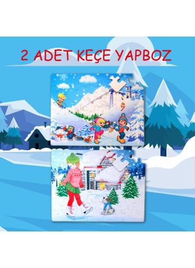 CLZ247  Kış 5+ Keçe Yapboz - 5 Yaş Puzzle