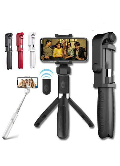 CLZ192 Selfie Stick L01 Bluetooth Kumandalı Selfie Çubuğu Tripod Monopod (4172)