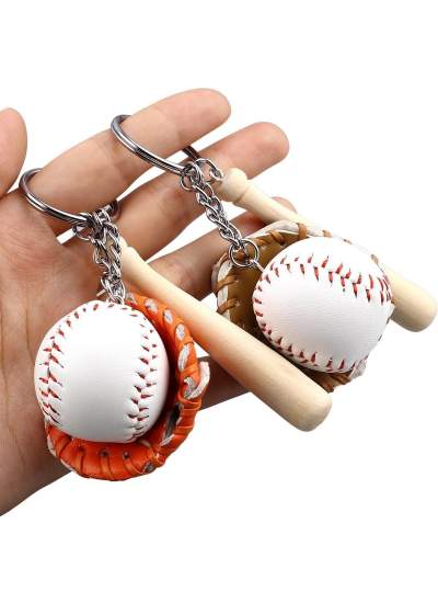 CLZ192 Gerçekçi Beyzbol Tasarımlı Şık Anahtarlık Kolye Çanta Süsü Baseball Keychain (4172)