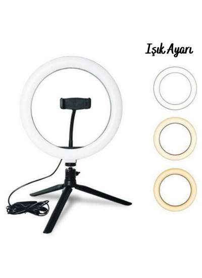 CLZ192 8inç 20cm Youtube Instagram Tiktok Selfie Stüdyo Video Fotoğraf Ring Light Tripod Led Halka Işık (4172)