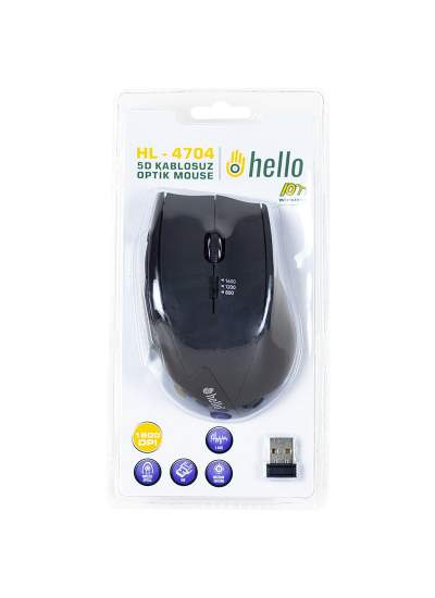 CLZ192 HELLO HL-4704 2.4GHZ 1600DPI 5D KABLOSUZ OPTİK OYUNCU MOUSE (4172)