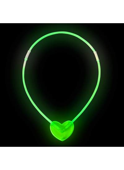 Karanlıkta Yanan Glow Stick Kalp Şekilli Kolye 6 Renk 6 Adet (CLZ)