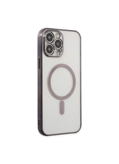 CLZ942 İphone 14 Pro Kılıf Magneticsafe Lazer Silikon - Ürün Rengi : Siyah