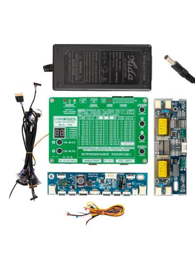 CLZ192 LVDS LCD TESTER T-60S LCD/LED TV PANEL TEST CİHAZI + 14 PARÇA KABLO +2 PARÇA INVERTER + ADAPTÖR (4172)