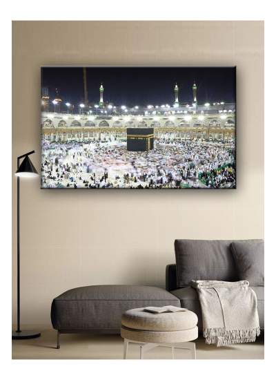 CLZ104 Led Işıklı Kâbe Tablosu (Ev,Ofis, İşyeri)  (50 x 35) cm