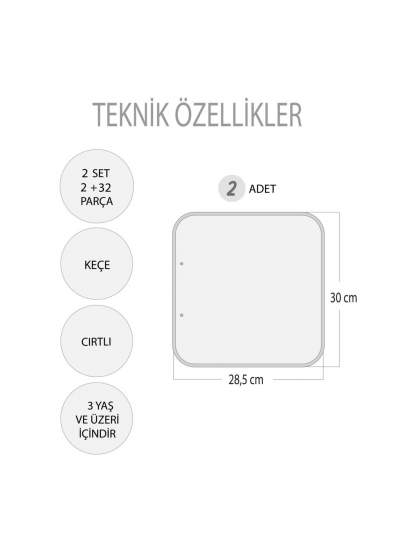 CLZ247 2 Set - 27 Parça  Banyo ve Yatak Odası Keçe Cırtlı Aktivite Sayfası - Çocuk Etkinlik , Eğitici Oyuncak