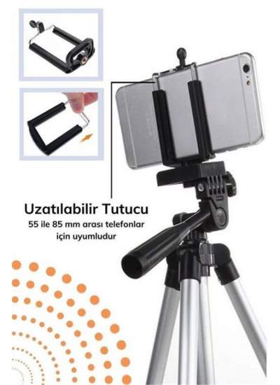 BUFFER® 360 Derece Ayarlanabilir Katlanabilir Profesyonel Çekime Uygun 65 cm Ayaklı Tripod