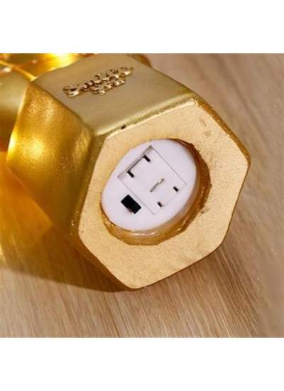 BUFFER® Led Işıklı Sevimli Kaktüs Dekoratif Masa Lambası Mini Biblo Gece Lambası Gold