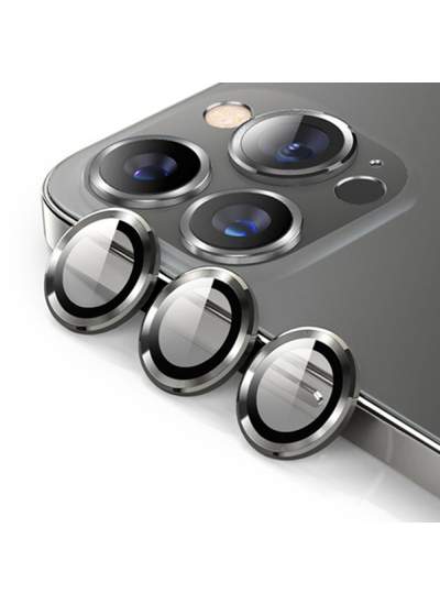 CLZ942 Urr İphone 15 Pro Titanium Alloy Kamera Lens Koruyucu - Ürün Rengi : Gümüş