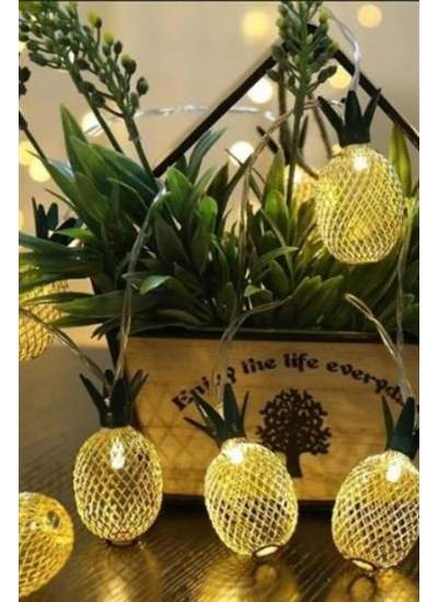 BUFFER® Dekoratif Pilli Pineapple Ananas Pilli Şerit Led Işık (1 Metre)