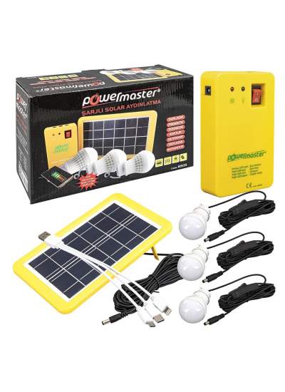 CLZ192 GÜNEŞ PANELLİ 3 LAMBALI POWERBANK ÖZELLİKLİ ÇOK AMAÇLI ŞARJLI SOLAR AYDINLATMA (4172)