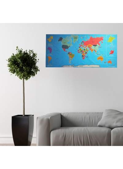 CLZ192 Renkli Atlas Dünya Haritası Manyetik Yapıştırıcı Gerektirmeyen Duvar Stickerı 118 CM * 56 CM (4172)