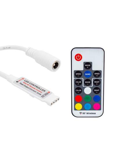 CLZ192 LED RGB KONTROL DEVRESİ 12 VOLT RF KÜÇÜK MODÜLLÜ UZAK MESAFE ALGILAMALI (4172)