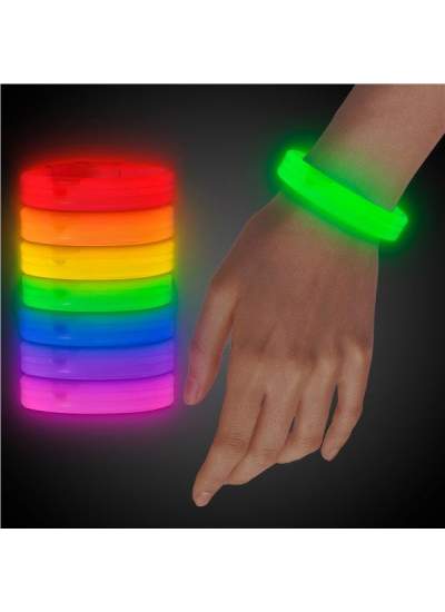 CLZ192 Glow Partisi Glow Stick Ekstra Kalın Fosforlu Bileklik  6 Renk 6 Adet (4172)