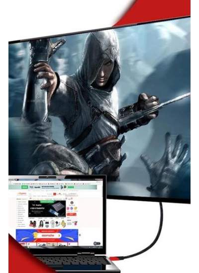 BUFFER® HDMI Kablosu HDTV Bilgisayar Uydu Görüntü Ses Full HD Sargılı Görüntü Aktarma Kablosu