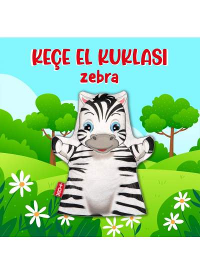 CLZ247  Zebra Vahşi Hayvanlar Keçe El Kukla