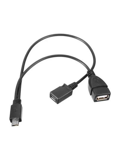 CLZ192 USB DİŞİ MİCRO USB ERKEK-DİŞİ Y 20 CM OTG KABLO (4172)