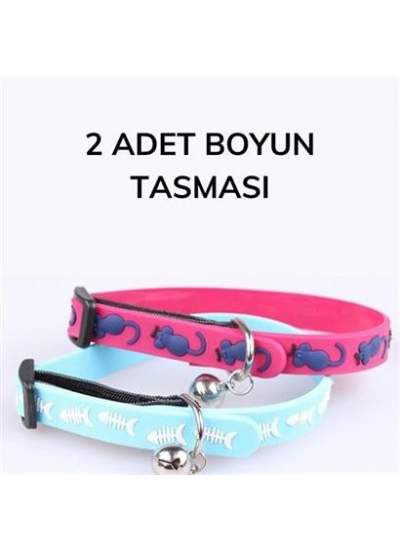 BUFFER® Çıngıraklı Zilli Sevimli Renkli Slikon Kedi Köpek Boyun Tasması