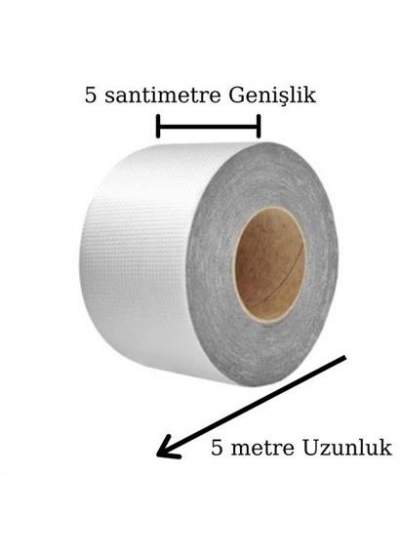 BUFFER® Yüksek Sıcaklık Dayanan Su Geçirmez Çatı Boru Duvar Çatlak Onarıcı Yapışkan Bant Folyo 5 cm