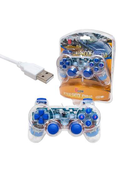 CLZ192 UCOM-704 DOUBLE SHOCK ŞEFFAF JOYPAD OYUN KOLU (4172)