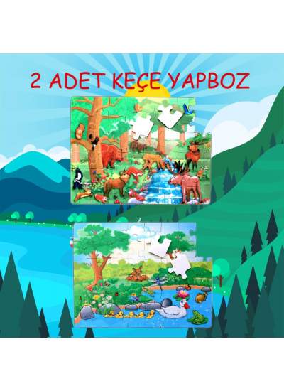 CLZ247  Orman 5+ Keçe Yapboz - 5 Yaş Puzzle