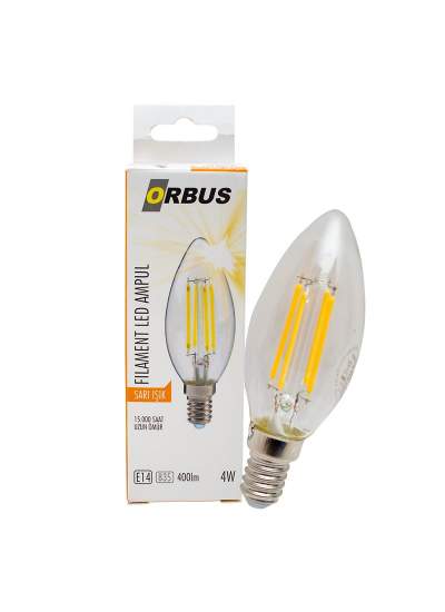 CLZ192 ORBUS ORB-BC3 FILAMENT BULB B35 4 WATT E14 400 LMN SARI LED AMPÜL (4172)