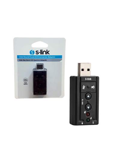 CLZ192 S-LINK SL-U61 USB SES KARTI 2.0 ÇEVİRİCİ ADAPTÖR (4172)