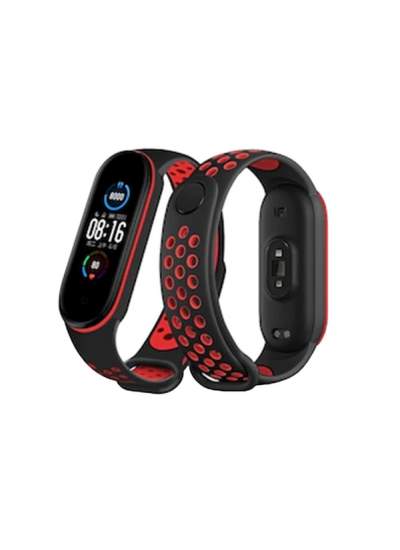 CLZ942 Xiaomi Mi Band 5 Spor Delikli Kordon - Ürün Rengi : Siyah-Beyaz