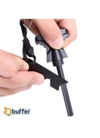 BUFFER® Acil Durum Magnezyum Çubuk Çakmaktaşı Hayatta Kalma Ateş Başlatıcı Çakmak Kiti Düdük Hediyel